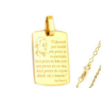 Złoty komplet biżuterii 585 Jan Paweł II chrzest