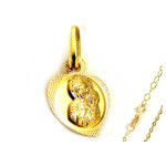 Złoty komplet biżuterii 585 serce Matka Boska chrzest