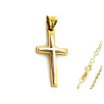 Złoty komplet biżuterii 585 krzyż białe złoto chrzest