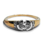 Złoty pierścionek 585 białe złoto z cyrkoniami 2,76g