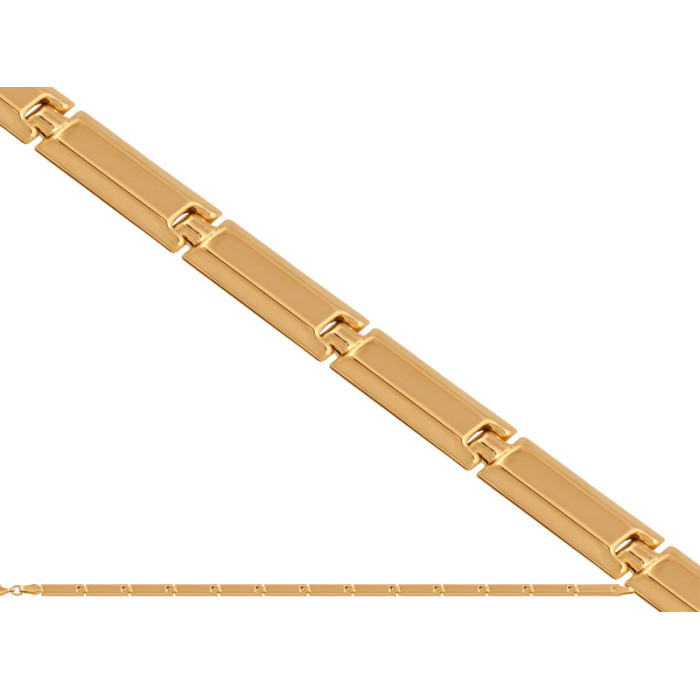Złota bransoletka 585 z prostokątnych elementów 4,50g