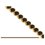 Złota bransoletka 585 rząd czarnych cyrkonii 18cm 1,80g