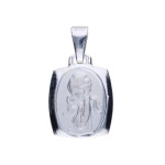 Srebrny medalik 925 prostokątny z aniołem chrzest