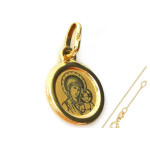 Złoty komplet biżuterii 585 medalik chrzest