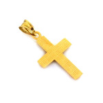 Złoty komplet biżuterii 585 krzyż z łańcuszkiem chrzest
