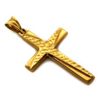 Złoty komplet biżuterii 585 krzyż daimentowany chrzest