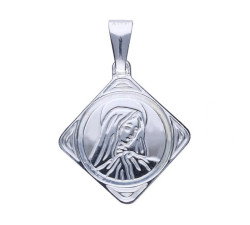Srebrny medalik 925 blaszka Matka Boska chrzest