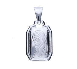 Srebrny medalik 925 wizerunek Madonny chrzest
