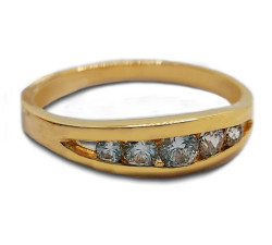 Złoty pierścionek 585 wysadzany  cyrkoniami 1,8 g