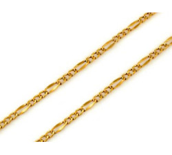 Złoty łańcuszek 585 splot figaro 55cm na prezent 2,8g
