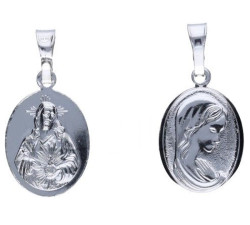 Srebrny medalik 925 szkaplerz dwustronny chrzest