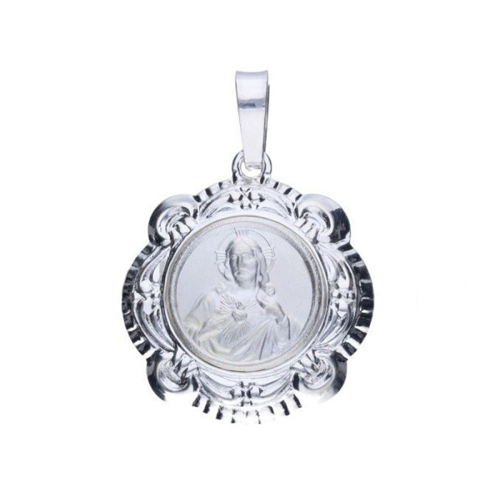 Srebrny medalik 925 otwarte serce Jezusa chrzest