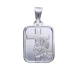 Srebrny medalik 925 Jezus i krzyż Chrzest