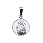Srebrny medalik 925 z świętym Krzysztofem chrzest