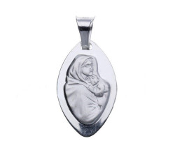 Srebrny medalik 925 Matka Boska z dzieciątkiem chrzest