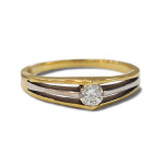 Złoty pierścionek 585 zaręczynowy oczko cyrkonia