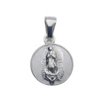 Srebrny medalik 925 okrągły Matka Boska  chrzest
