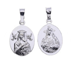 Srebrny medalik 925 szkaplerz Matka Boska chrzest