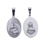 Srebrny medalik 925 szkaplerz dwustronny chrzest
