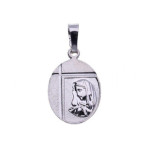 Srebrny medalik 925 owalny Matka Boska chrzest