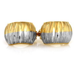 dwukolorowe złote diamentowane kolczyki 585