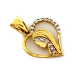 Złoty komplet biżuterii 375 serce Matka Boska chrzest komunia