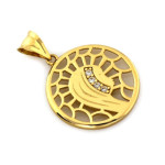 Złoty komplet biżuterii 375 ażurowe popiersie chrzest komunia