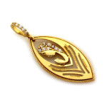 Złoty komplet biżuterii 375 ażurowy medalik chrzest komunia