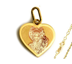 Złoty komplet biżuterii 585 Matka Boska serce