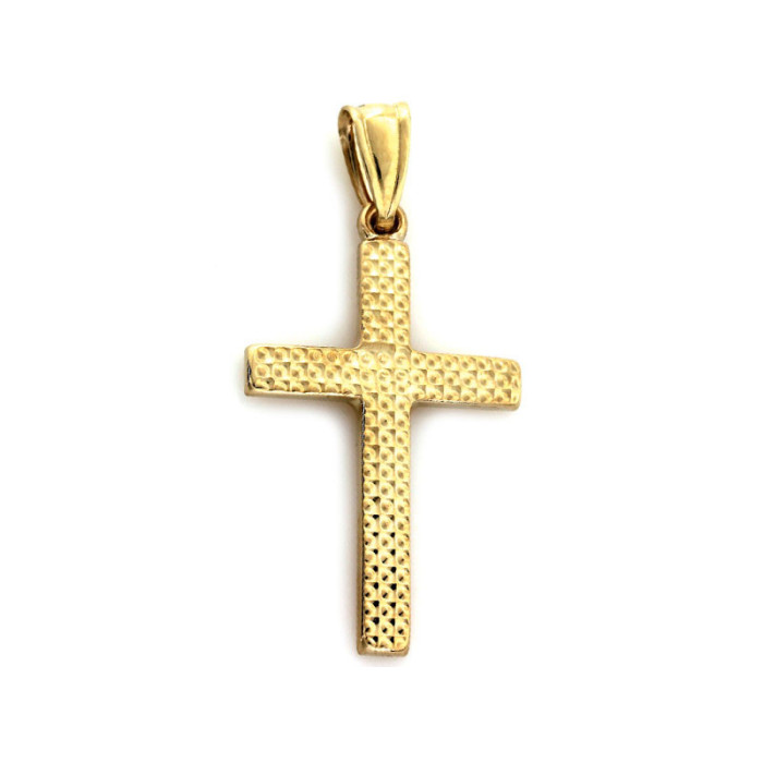 Złoty krzyż  585 z diamentowaniem na prezent 14kt