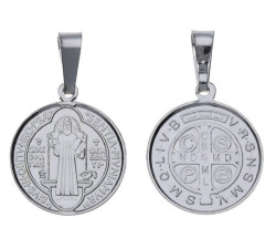 Srebrny medalik 925 szkaplerz św. Benedykt chrzest