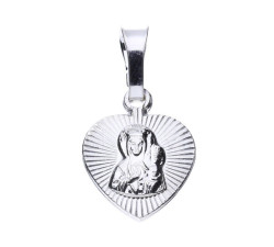 Srebrny medalik 925 diamentowany Matka Boska chrzest