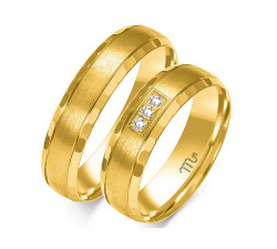 Obrączka ślubna pierścionek złoty 585 z cyrkoniami