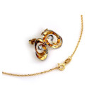 Złoty komplet biżuterii 585 ozdobne owale z cyrkonią
