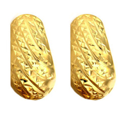 Złote kolczyki 375 grawerowane blaszki