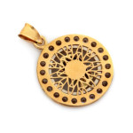 Złoty komplet 585 medalik Matka Boska cyrkonie chrzest