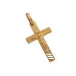 Złoty krzyżyk 585 gładki z Jezusem 1,38 g na chrzest