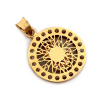 Złoty komplet biżuterii 585 Matka Boska cyrkonie chrzest