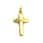 Złoty trójkątny krzyż 585 krzyżyk w 3D na komunie