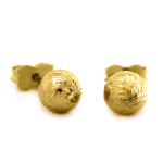 Złote kolczyki 375 kuleczki diamentowane 6mm 0,74g