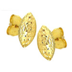 Złote kolczyki 375 diamentowane migdały 0,70g