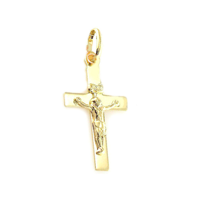 Złoty krzyż 585 z postacią Jezusa Jezus Chrzest