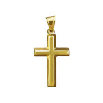 Złoty krzyż 585 gładki wypukły Komunia Chrzest