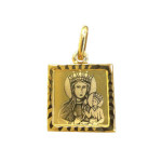 Złoty medalik 585 Matka Boska z dzieciątkiem chrzest