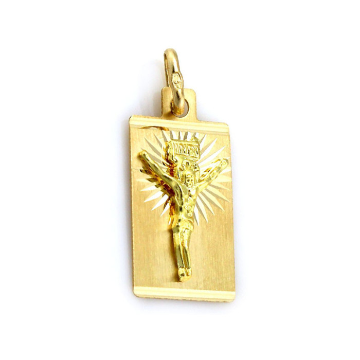 Złoty medalik 585 blaszka z Jezusem 1,32g chrzest