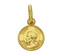 Złoty medalik 585 okrągły z Jezusem Chrzest komunia