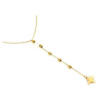 Złoty naszyjnik 585 perła z kwiatkiem 0,8g