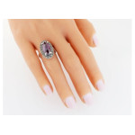 Srebrny pierścionek 925 fioletowy kamień