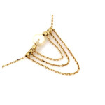 Złoty naszyjnik 375  z perłą kulkami  i łańcuszkiem 1,49g