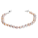 Srebrna bransoletka 925 z jasno-różowymi perłami 10g